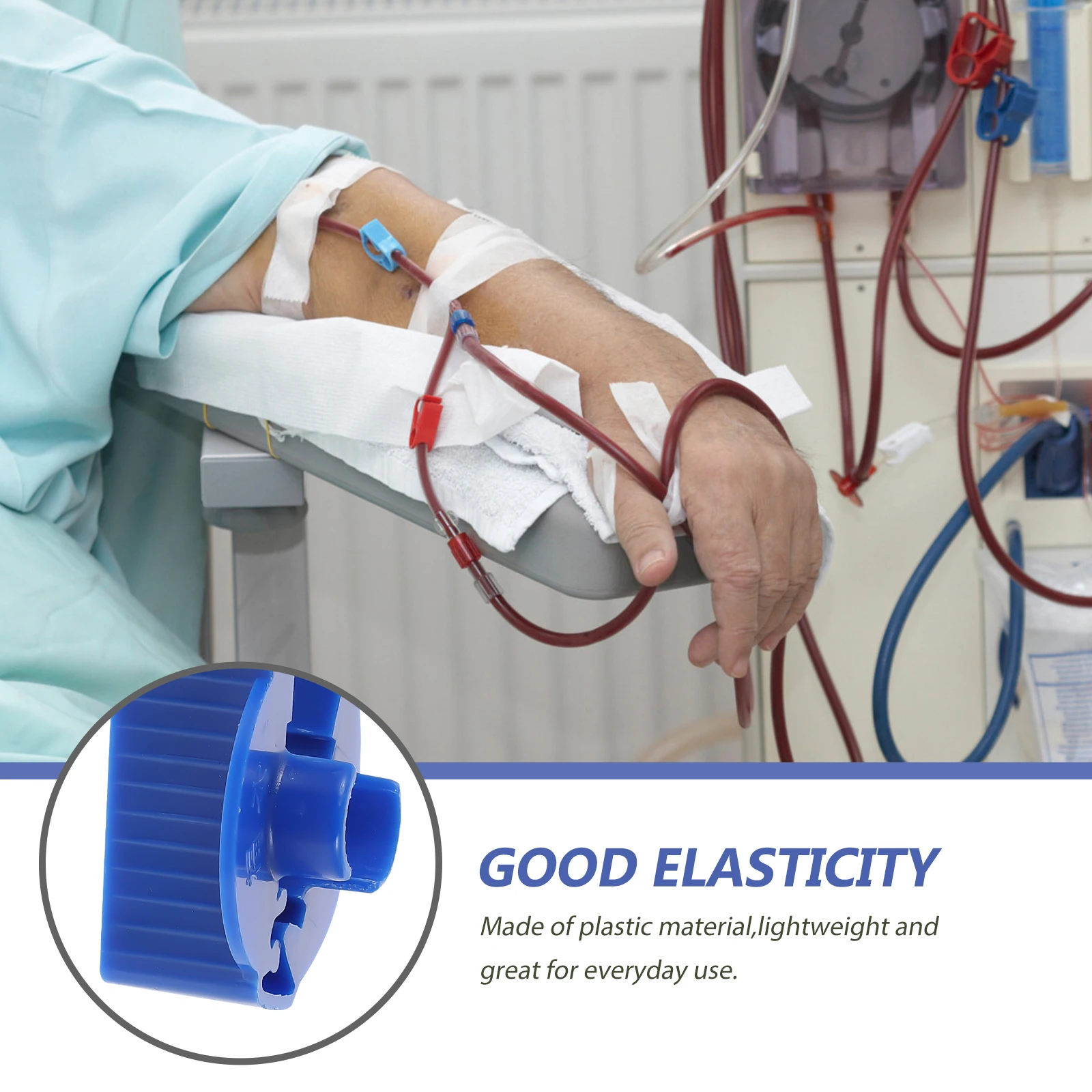 3pcs Flow Control Clip Blue Plastic Tube Clamp For Peritoneal Dialysis Therapy Portable Peritoneal Accessories