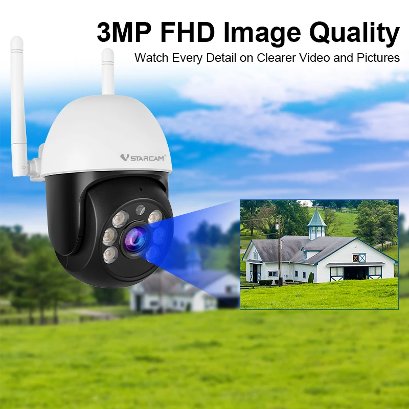Vstarcam 3MP уличные Wi-Fi камеры AI отслеживание движения IP-камера видеонаблюдения ночного видения полноцветная беспроводная водонепроницаемая