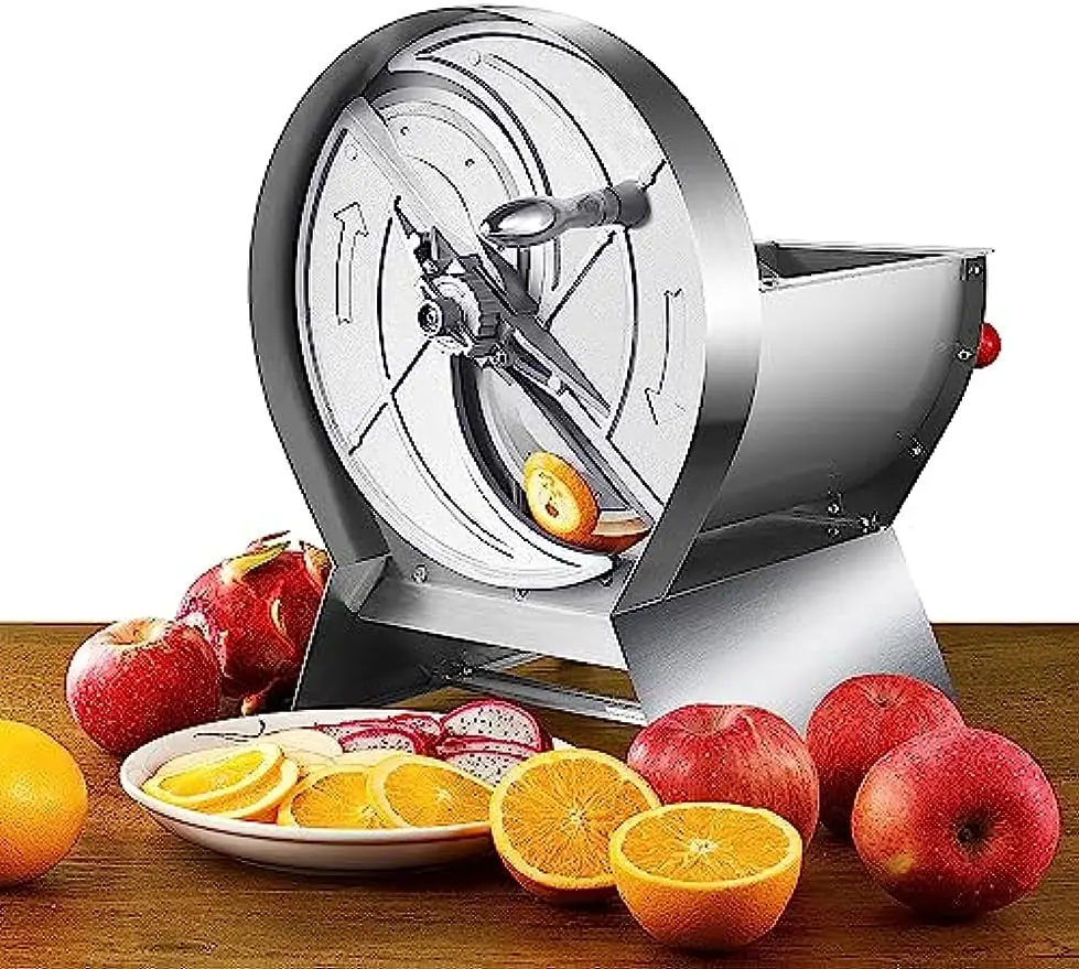 Manual Fruit Slicer, 0-15mm Adjustable Thickness Vegetable Cutter Slicer Stainless Steel Food Chopper