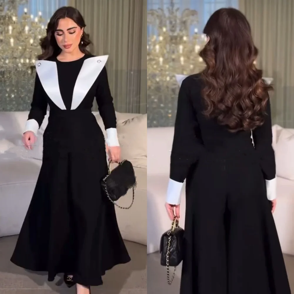 Sukienki midi na zamówienie, plisowane, w kształcie litery A, z dekoltem typu O, na specjalne okazje, w stylu gwiazd, wykwintne, proste, klasyczne.