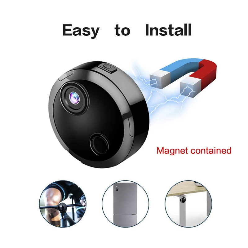 Wifi Mini Camera Rechargeable 1080P HD Micro Body Cameras Video Sound Recorder Surveillance App Remote Monitor for Home Office