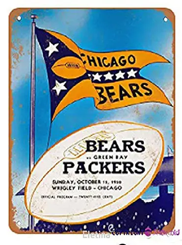 Aluminum Metal Sign Packers 1950 Suday October 15 Wrig Retro Chicago Sign Personalized Look Home Club bar Poster Wall Art D sign