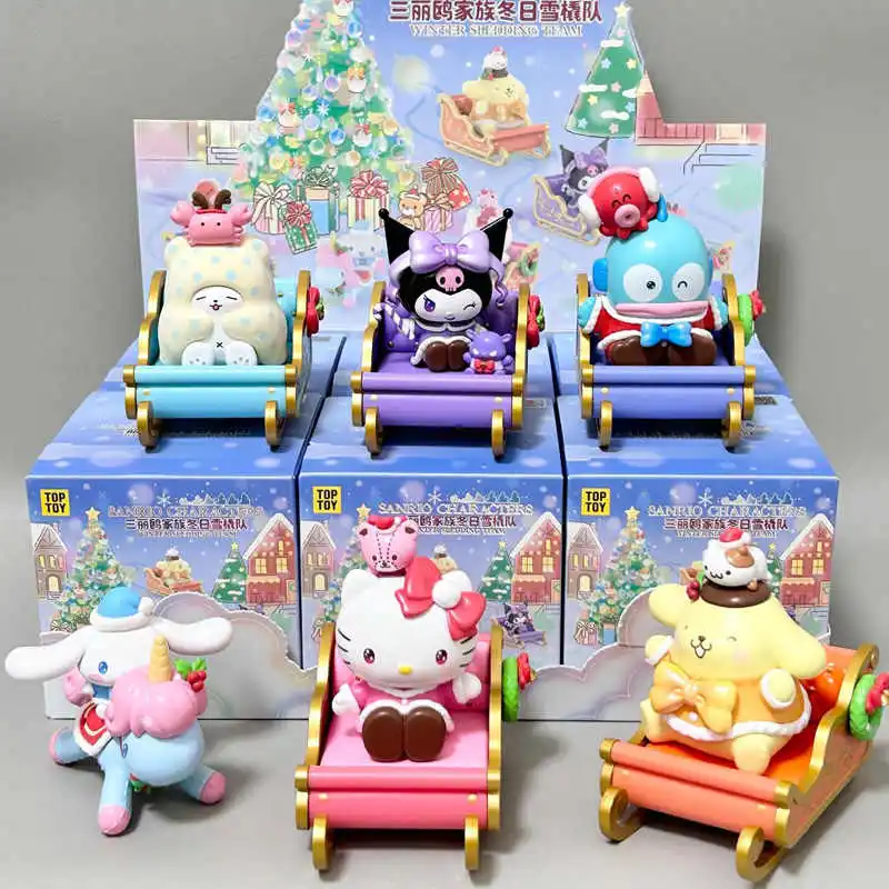 Sanurgente-Boîte ennemi de l'équipe de luge d'hiver pour enfants, véritable Kuromi, Hellokitty, Cinnamoroll, Pom Pom, Purin, Hangdon, Mongolie, cadeaux de Noël, nouveau