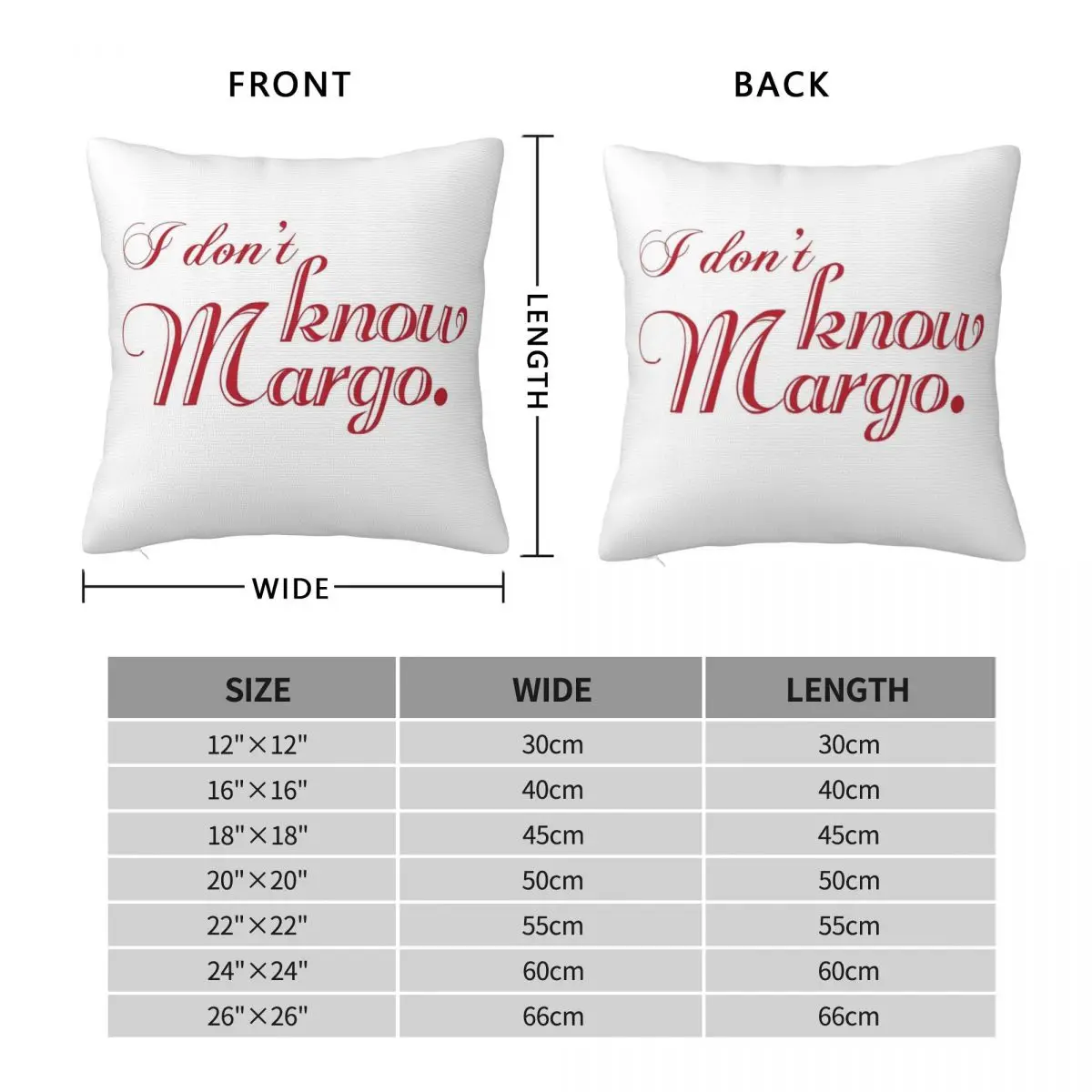 I Don't Know Margo Christmas Vacation Square Pillowcase Polyester Linen Velvet Creative Zip Decor Bed Cushion Cover