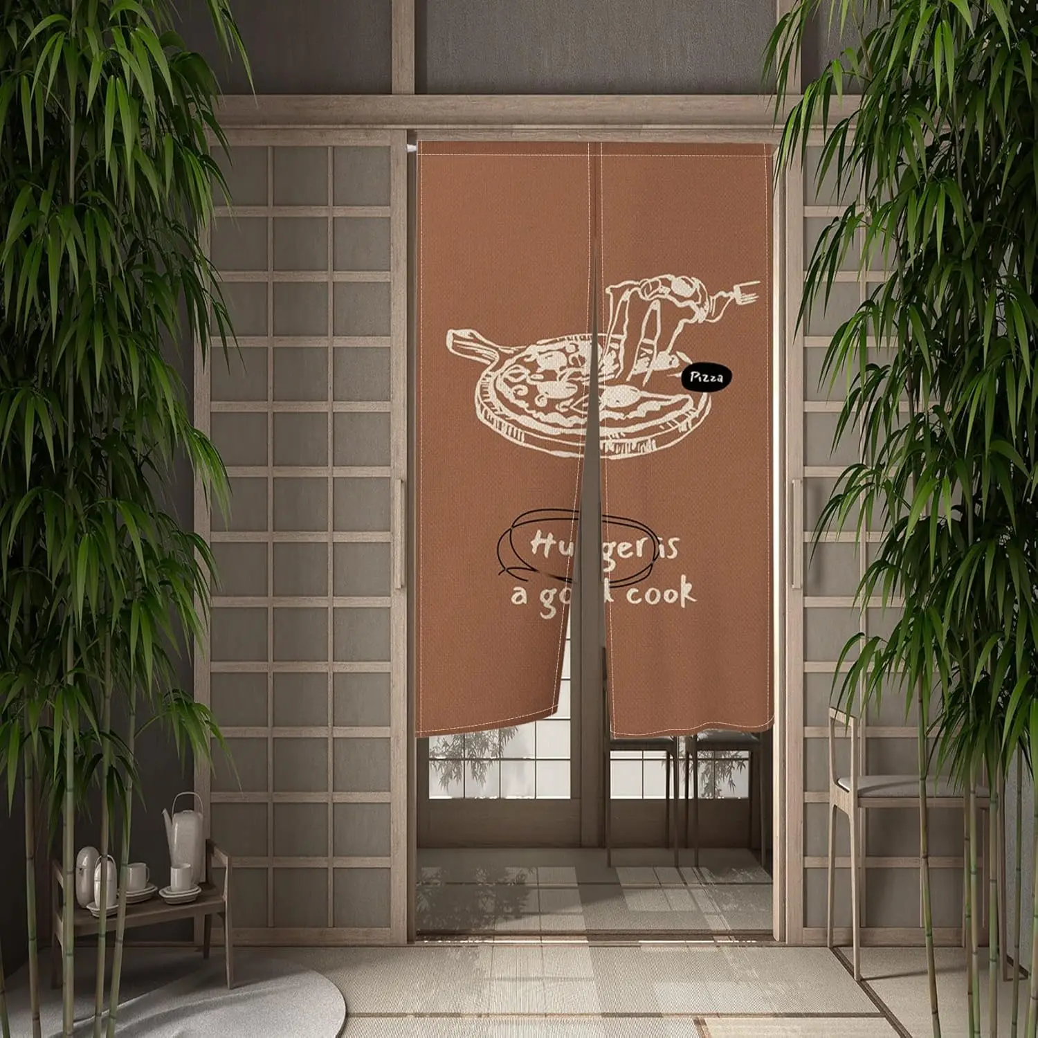 Japanese Style Doorway Curtain Food Hanging for Kitchen Privacy Partition Kitchen Home Door Curtain Tapestry Decoration