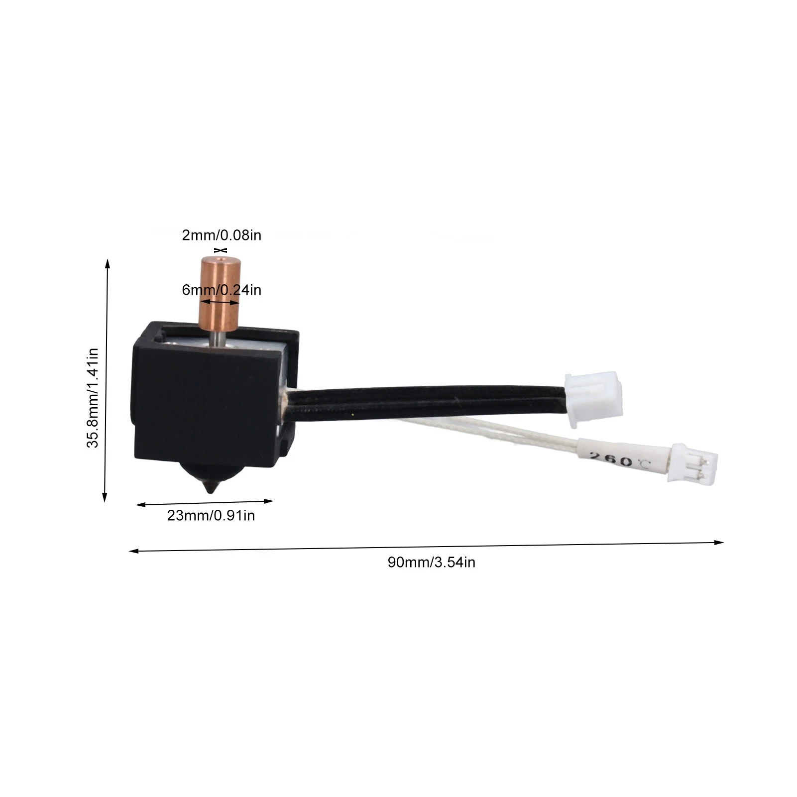 Extruder Heater Block Titanium Alloy Copper Throat Hardened Steel Nozzle High Precise Thermistor for Ender 3 V3 SE