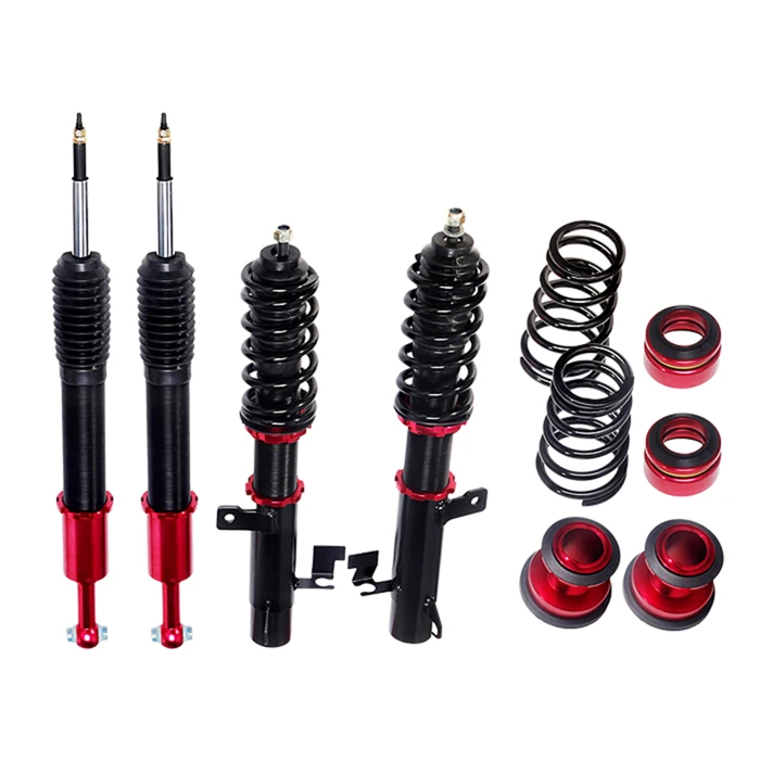 Adjustable coilover type auto suspension system and shock absorber