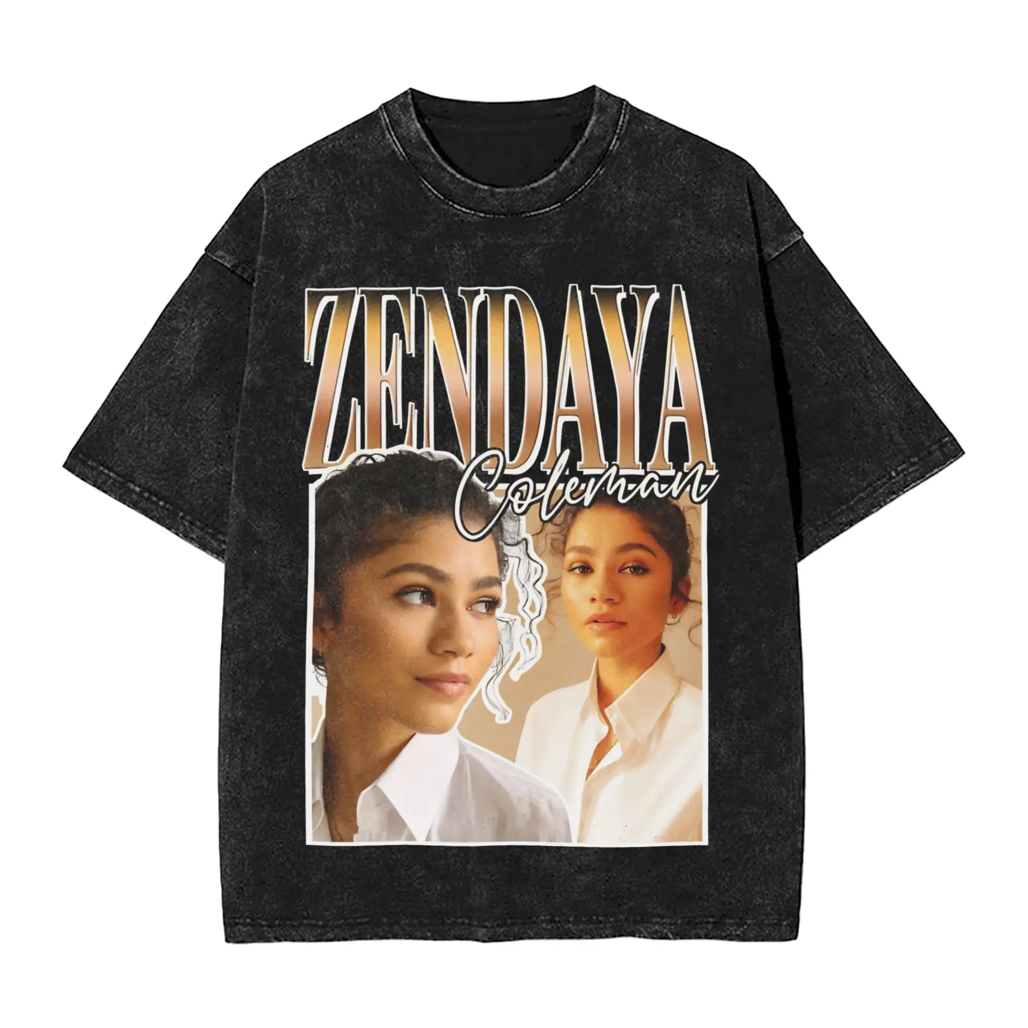 Summer Ruby Rue Zendaya Washed T Shirts Outfit Oversize T-Shirt  Men Women Tee