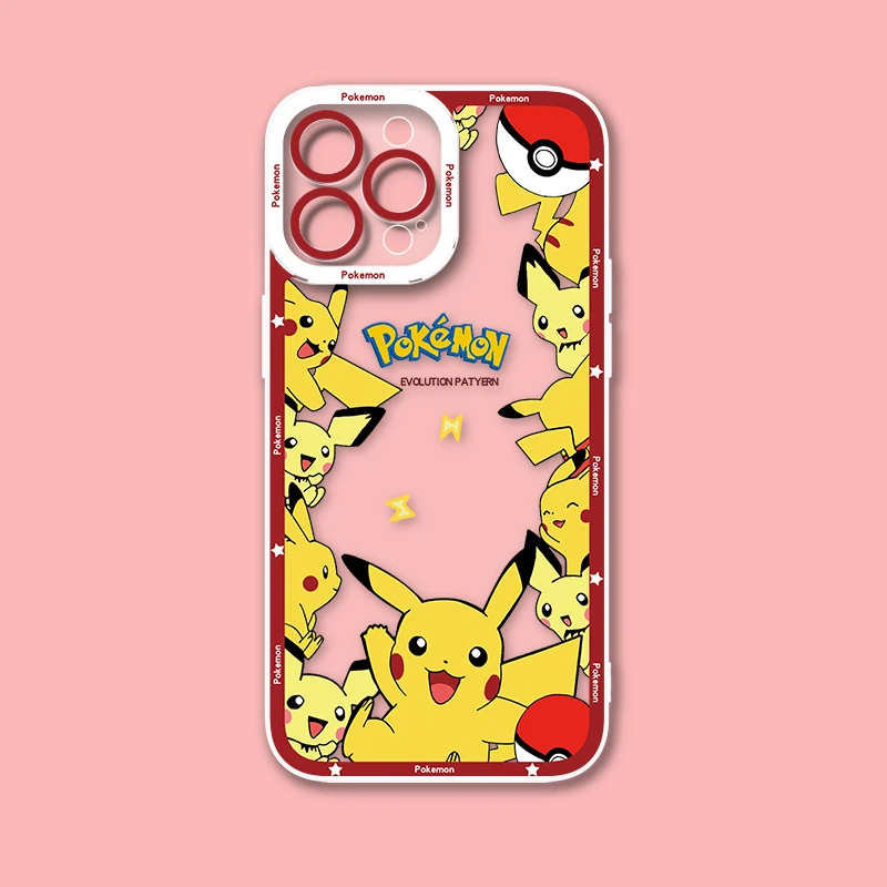 Cartoon P-Pokemon Protective Case For iPhone 15 14 Pro Max 13 12 Mini 11 Pro XR XS X 8 7 6 6S Plus SE 2020 Soft Silicone Cover