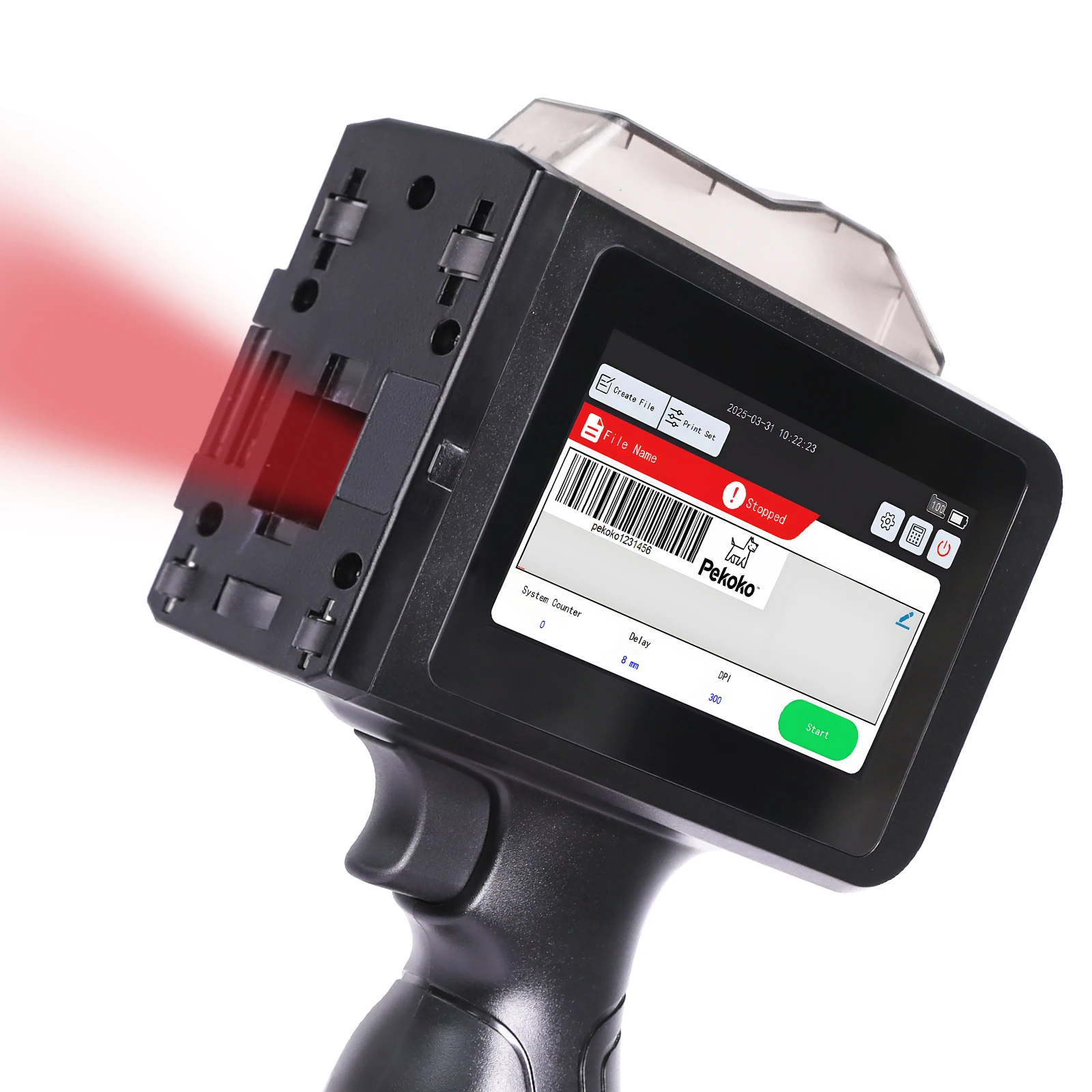 Impresora de inyección de tinta portátil M9, impresoras de códigos por lotes, escáner inalámbrico y computadora conectada para fecha, número, QRcode, código de barras, fecha, imagen