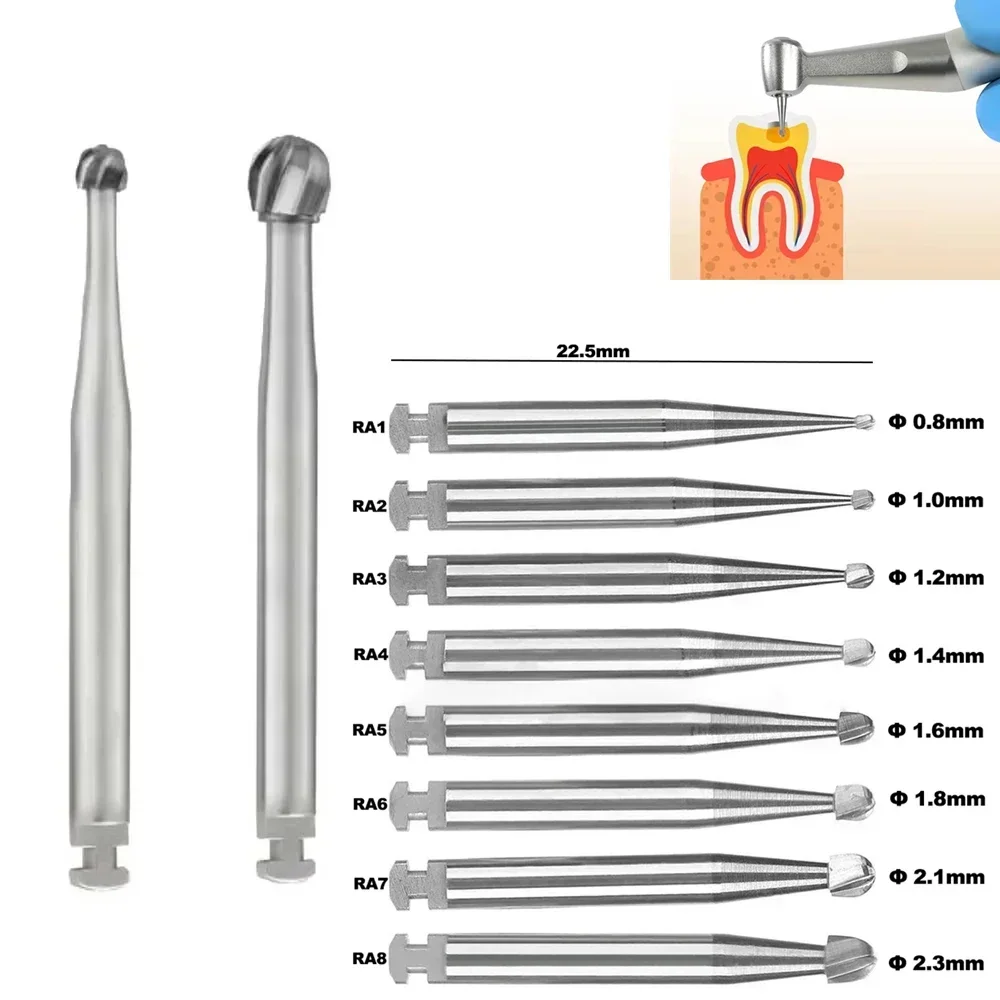 

5 шт./компл., стоматологические боры из карбида вольфрама, низкоскоростные круглые боры из вольфрамовой стали Ra, аксессуары для стоматологической лаборатории, аксессуары для клиники