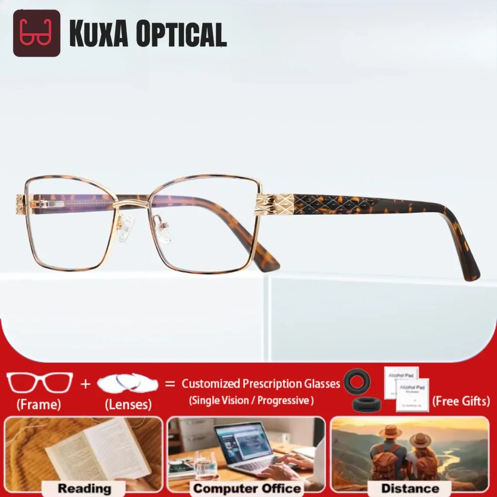 

KUXA новые анти-синий свет кошачий глаз очки для чтения по рецепту высокого качества женские прогрессивные очки модные очки для близорукости