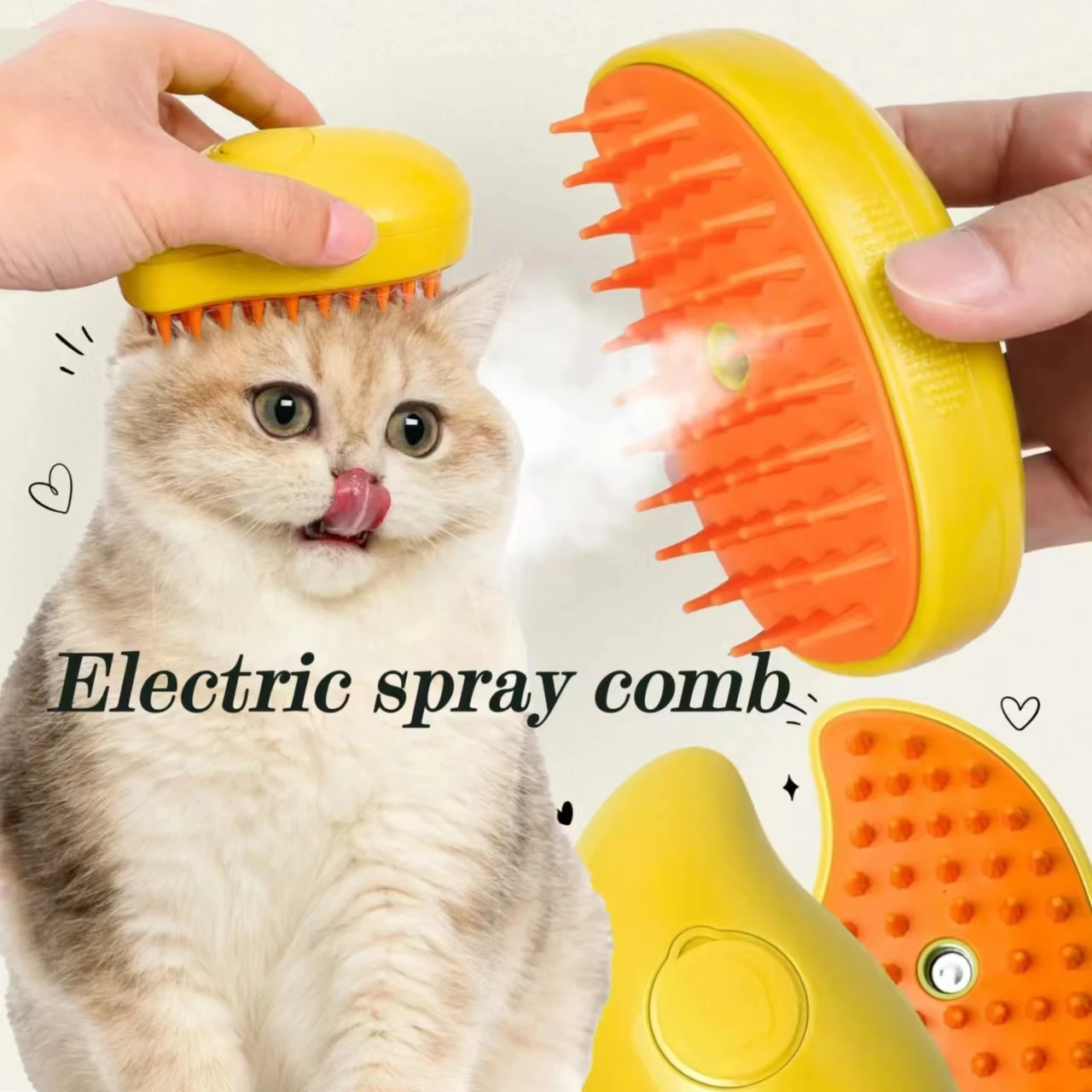 Cat Steam Brush Cats Vaporizer Pets Comb Steamy Spray Massage Beauty Comb 3 in1 Hair Removal Grooming Supplies Cats Accessories