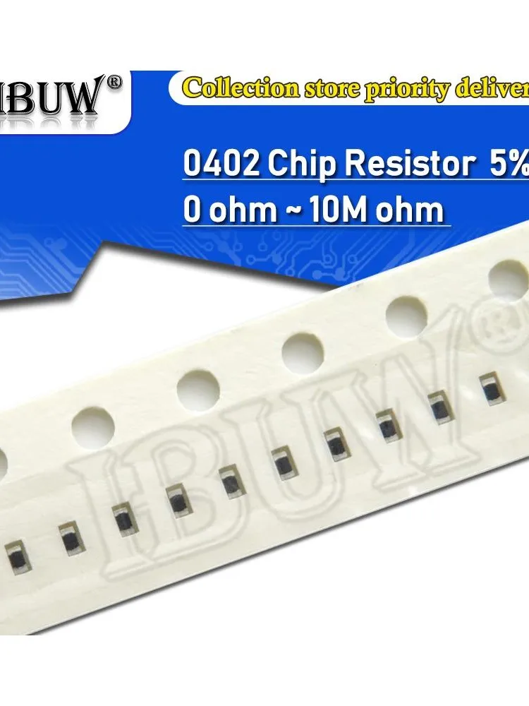 100szt 0402 5% rezystor SMD 0R ~ 10M 1/16W 0 1 10 100 150 220 330 ohm 1K 2.2K 10K 100K 0R 1R 10R 100R 150R 220R 330R 1M 4.7K — zdjęcie 2