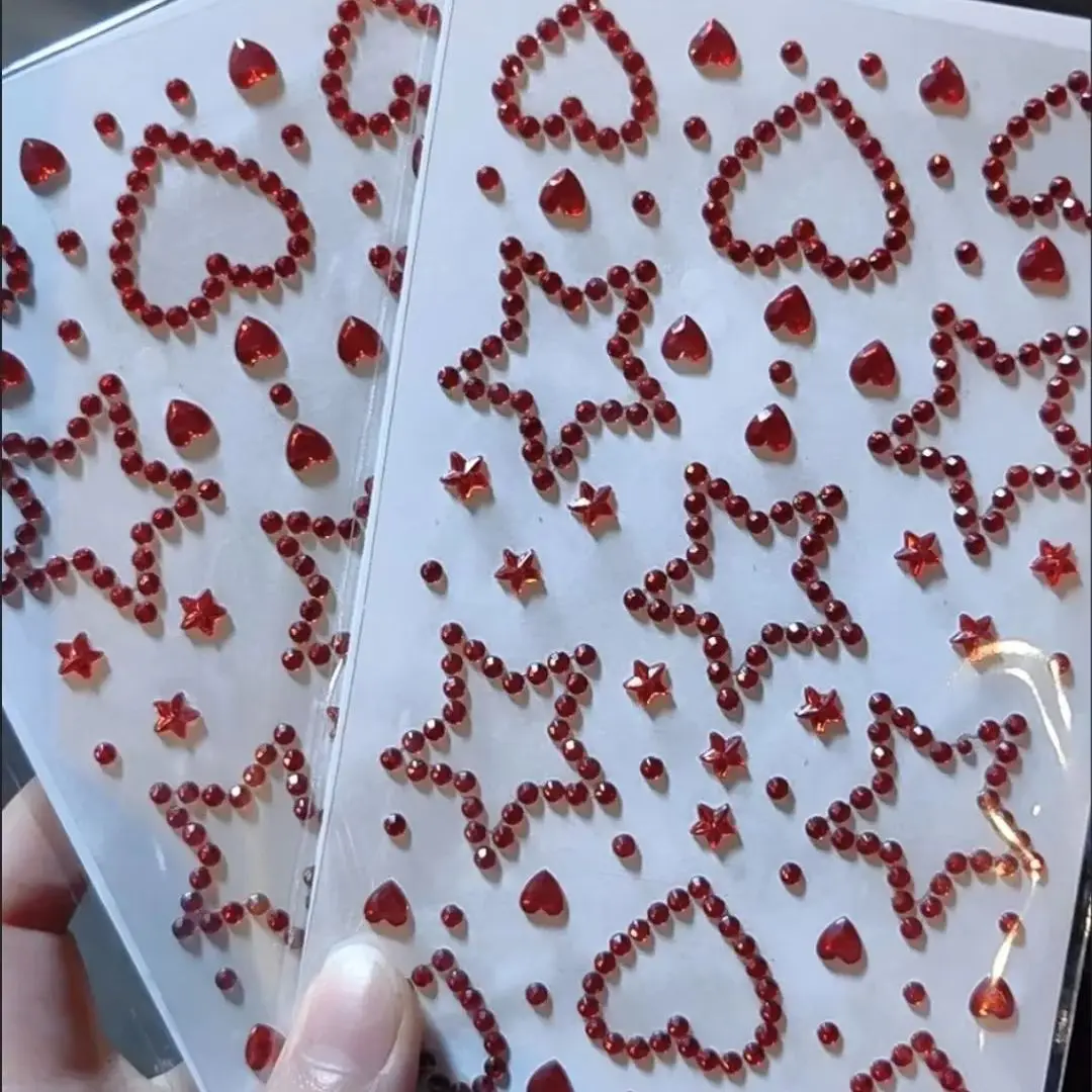 3D Star Heart Acrylic Crystal Stickers Self Adhesive Rhinestone DIY Decoration Crafts Gifts