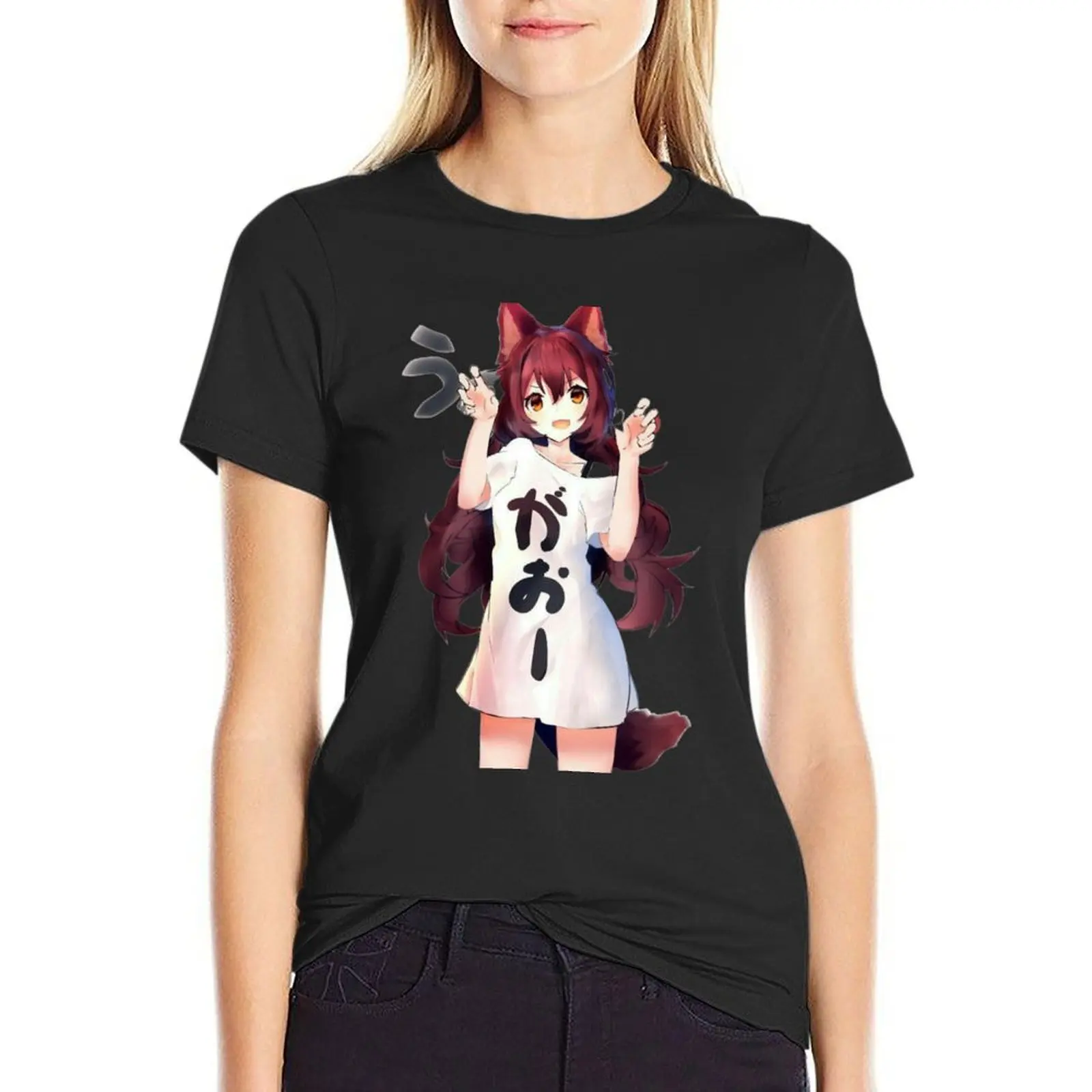 

Neko cat girl T-Shirt customs female oversized workout shirts for Women