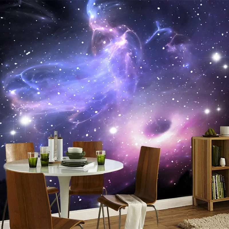 Custom 3D Wall Cloth Modern Starry Sky Galaxy Mural Wallpaper Bedroom Living Room Restaurant Decor Backdrop Wall Paper For Walls