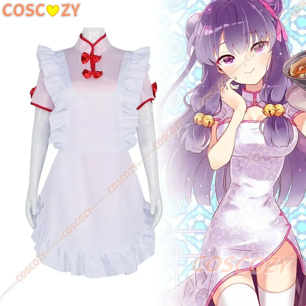 Anime Ranma ½ Shampoo Cosplay Costume Wig Cheongsam Shampoo Apron Dress Set Women Girls Convention Event Christmas Costumes