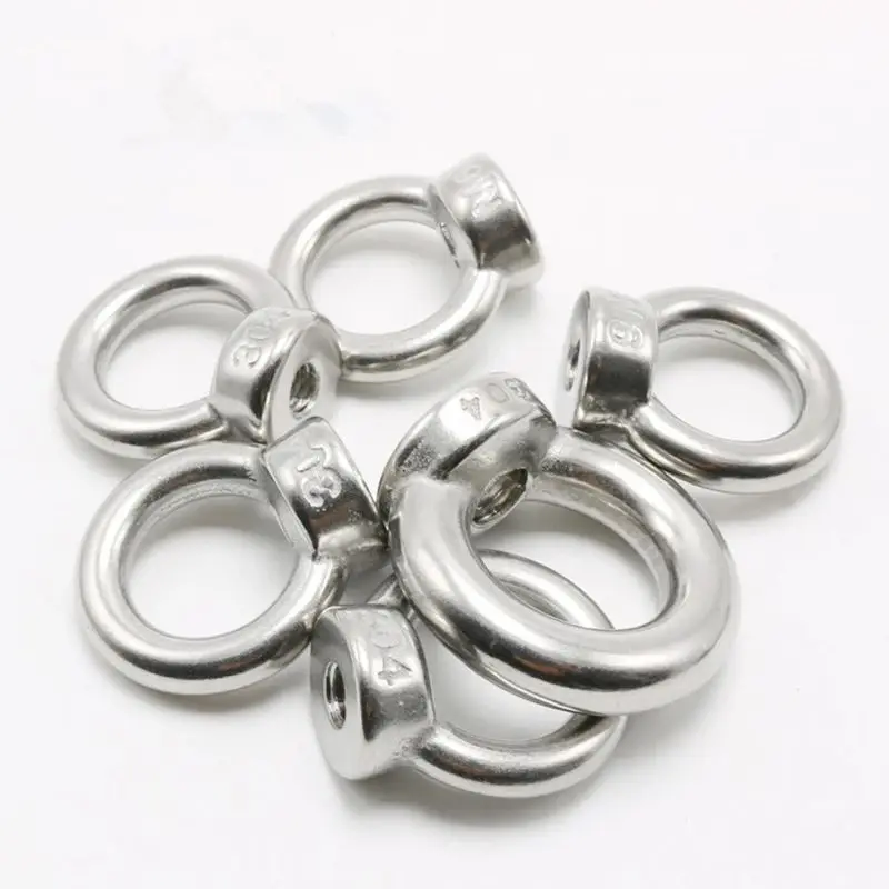 5pcs M6 M8 M10 M12 stainless steel Eye Nut Marine Lifting Eyenut Ring Nut Loop Hole for Cable Rope Lifting