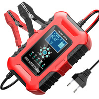 12V 24V Battery Charger Car Battery Charger 7 Charging Level LCD Display Pulse Repair Lead Acid Battery Charger