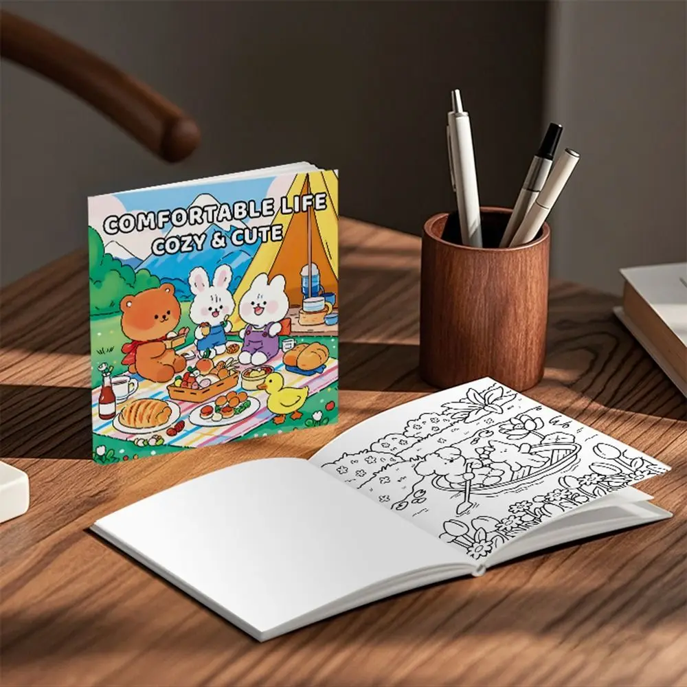 Funny Cartoon Coloring Book Educational Stress Relief Paperback Painting Gift Montessori Drawing for Adults And Teens