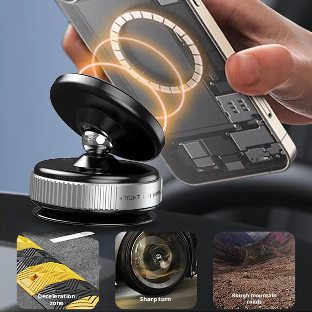 Soporte inteligente para navegación de motocicleta Magsafe, soporte para teléfono para coche, ventosa de vacío magnética, soporte giratorio plegable