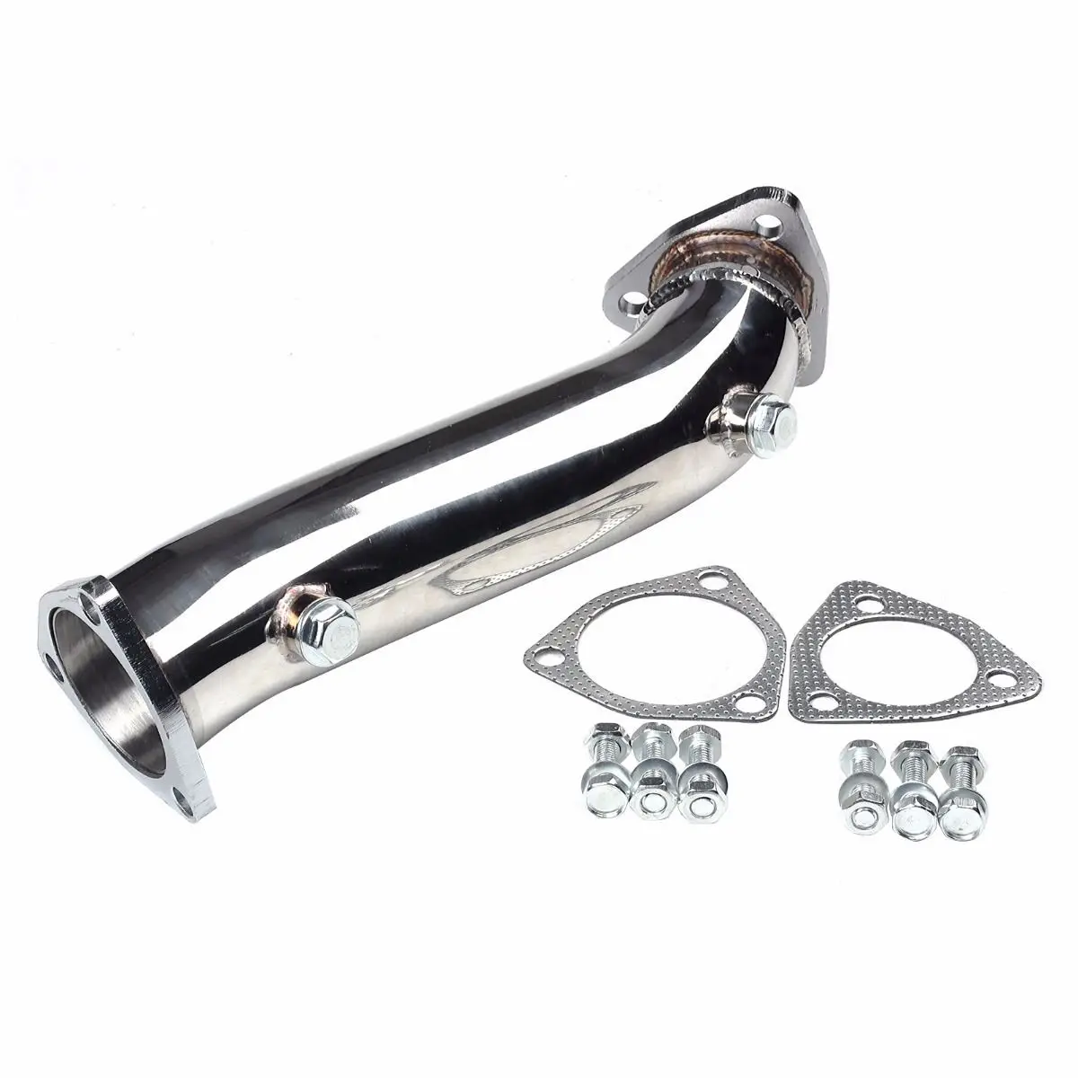 SS201 Stainless Steel Flange Mirror Polishing J2 ENGINEERING DOWNPIPE DOWN PIPE EXHAUST 97-05  I A4 B5 B6/  PASSAT 1.8T/L