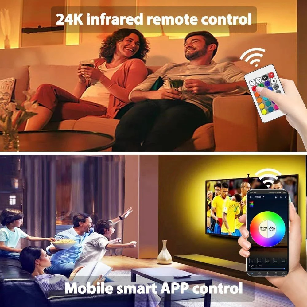 2-9Pcs WiFi Smart RGB LED Under Cabinet Light Dimmable Kitchen Counter Wardrobe Showcase Furniture Remote Control F Alexa Google