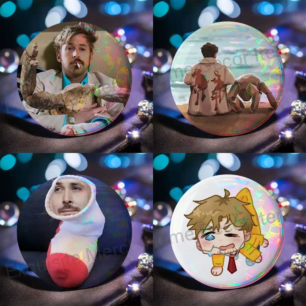 P-Project Hail M-Mary Ryan Gosling Button Pin Daily Stylish Ornament Badge Exquisite Round Brooches Backpack Accessorie