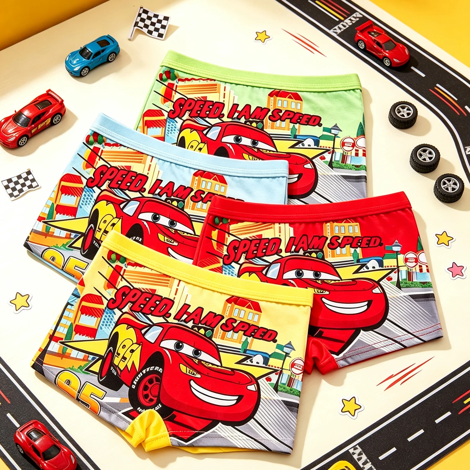 4 Pack Boys Cartoon Race Car B - Lighting Mcqueen Decor ulasan dan harga