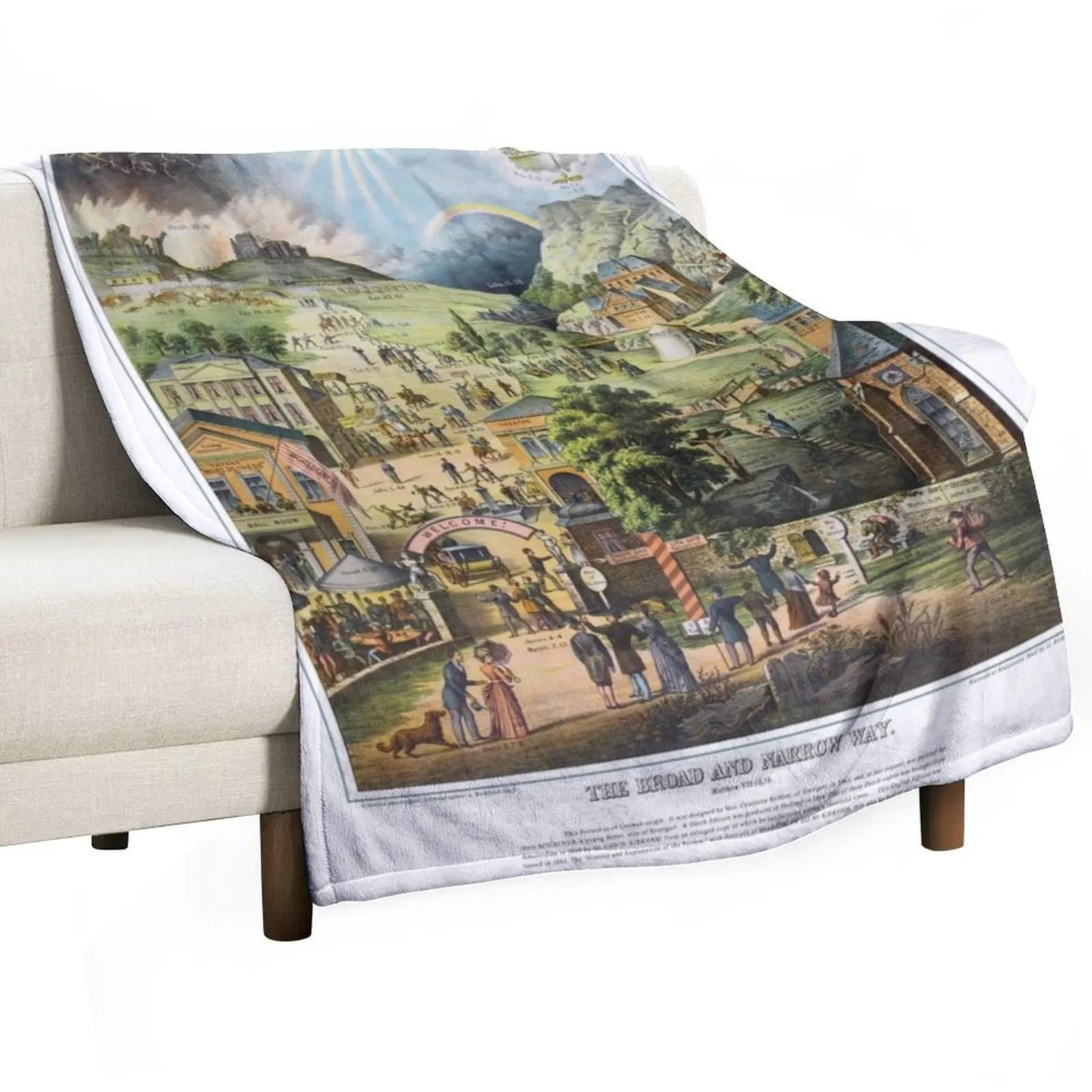 The Broad and the Narrow Way - 1883 English Edition Throw Blanket Weighted Thermal Blankets