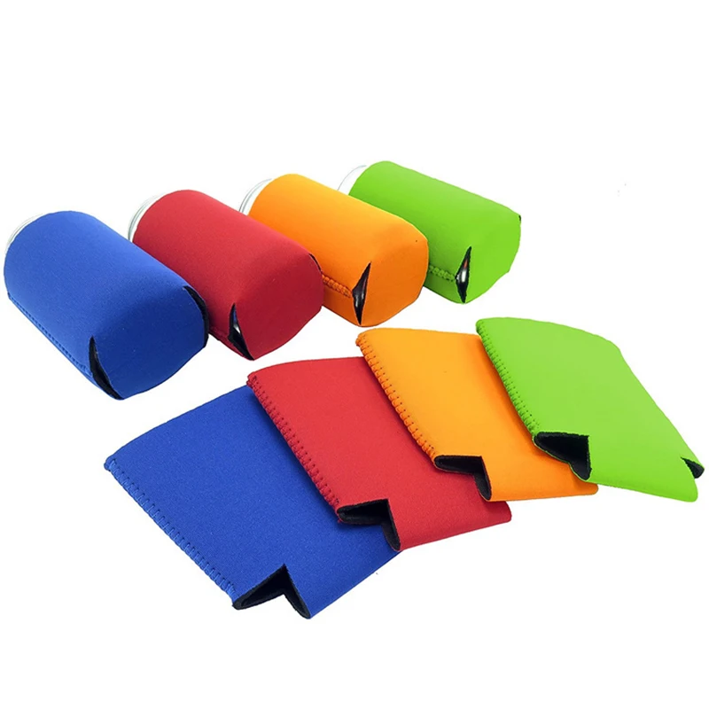 12Pcs Solid Color Cup Cover Beer Sleeves Camping Parties Can Cup Soda Cover Foam Material Drink Cooler Bottle Outdoor Sleeve