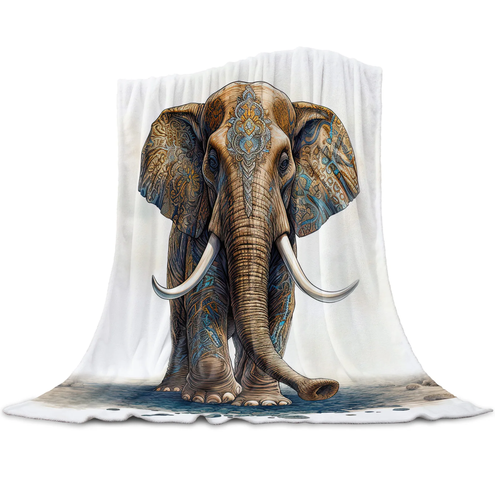 Elephant Bohemia Throws Blankets for Sofa Bed Winter Soft Plush Warm Sofa Throw Blanket Holiday Gifts