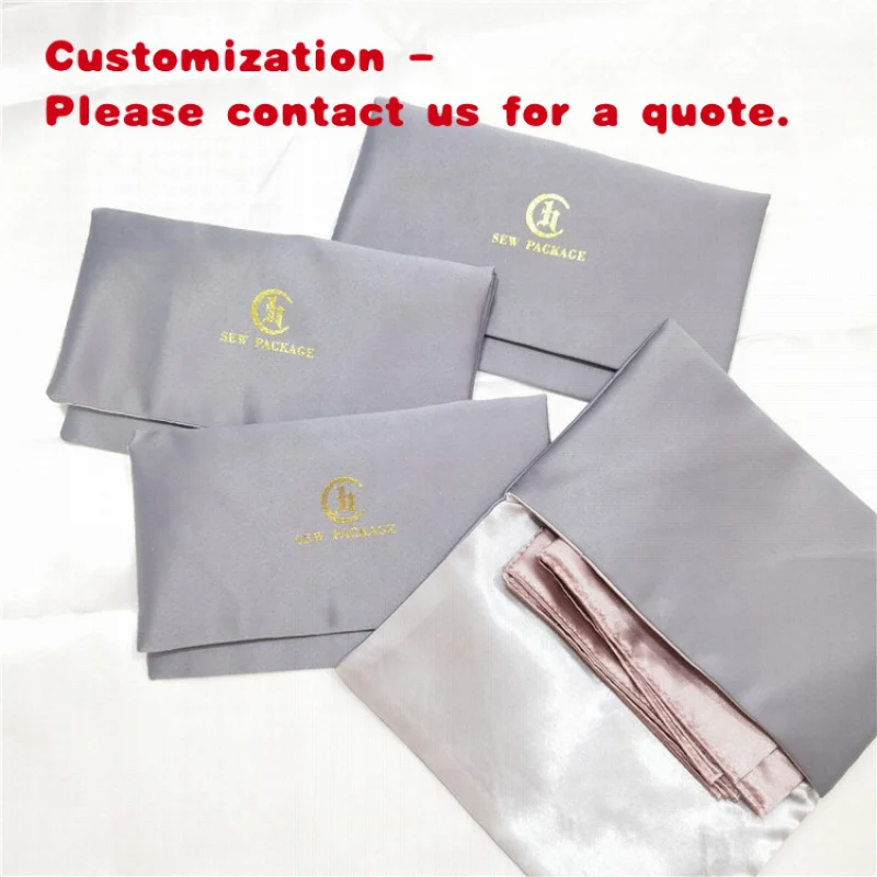 

custom.Chuanghua Customize Gray Envelope Satin Bag Dust Cover Satin Bags Purse Satin Clothing Bag Silk Envelop Packaging