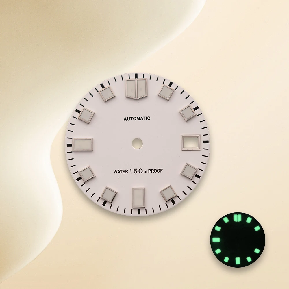 28,5 mm S-Logo NH35 Zifferblatt Taucherzifferblatt geeignet für NH35/NH36/4R/7S Uhrwerk C3 grün leuchtende Uhr Modifikationszubehör