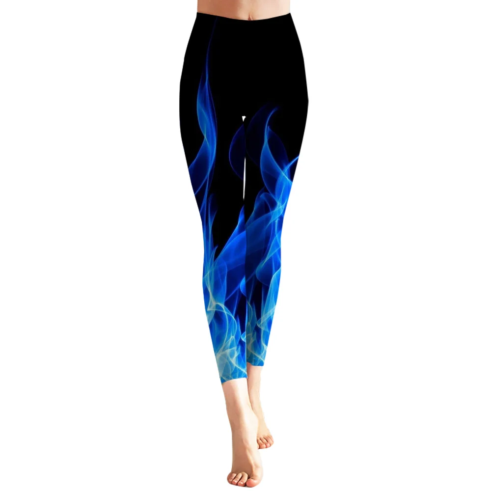 MSIEESO Sport Leggings Women 3D Digital Fire Printed Tights Yoga Pants Flame Gym Clothing Femme Workout Leggins Ladies Damskie