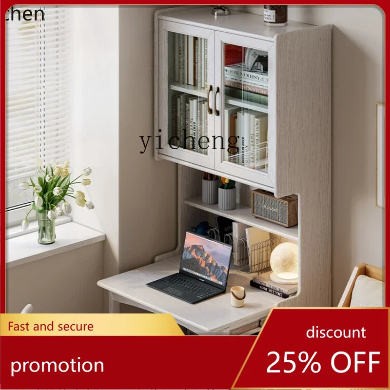 

HXL Складной стол Книжный шкаф Встроенная угловая книжная полка Рабочий стол из массива дерева