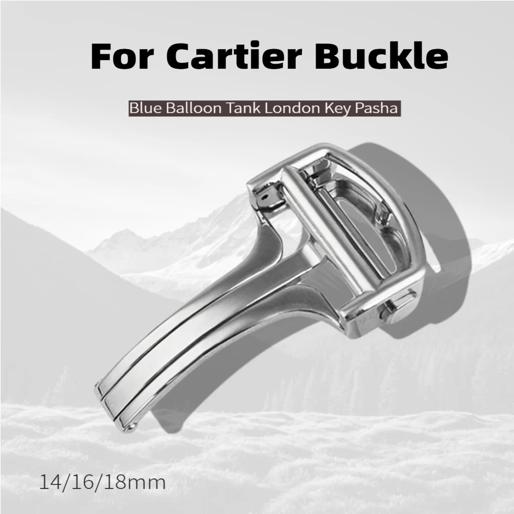 

For Cartier Santos Blue Ballons Pasha Tank Folding Watch Buckle High Quality Clasp Stainless Steel Folding Buckle 14mm 16mm 18mm