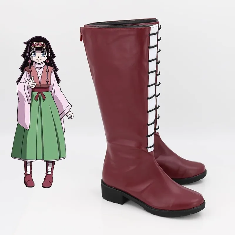 Hunter × Hunter Alluka Zoldyck Costume Cosplay Scarpe Stivali fatti a mano in ecopelle