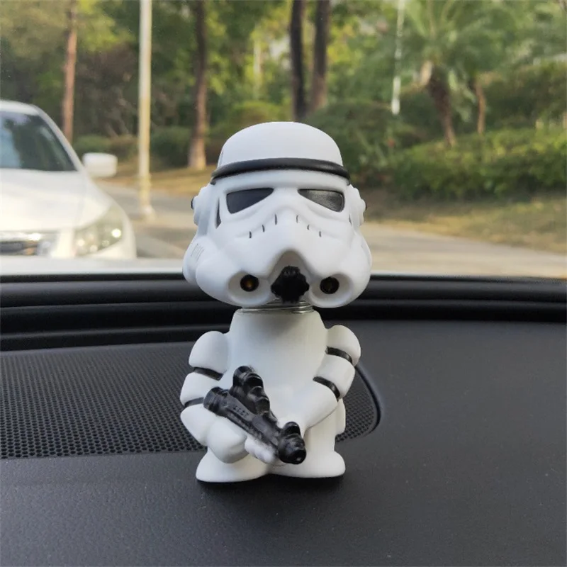 Cute Star War Anime Figure Darth Vader & STORM TROOPER Desktop Decoration Car Bobblehead StarWars White Stormtrooper Toy