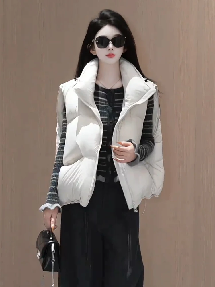 Capispalla per donna in cotone con colletto alla coreana allentato Svel per donna Winter Faion Design 2025 Vintage Sle Pure Color