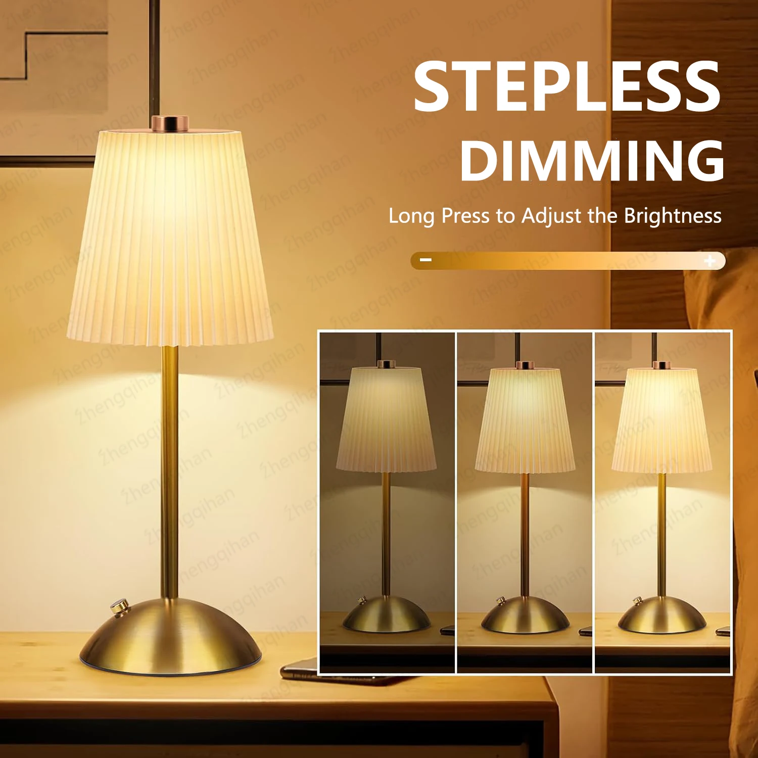 LED Table Lamp Touch Sensor Rechargeable Desktop Night Light Wireless Reading Lamp For Restaurant Hotel Bar Bedroom Decor Light