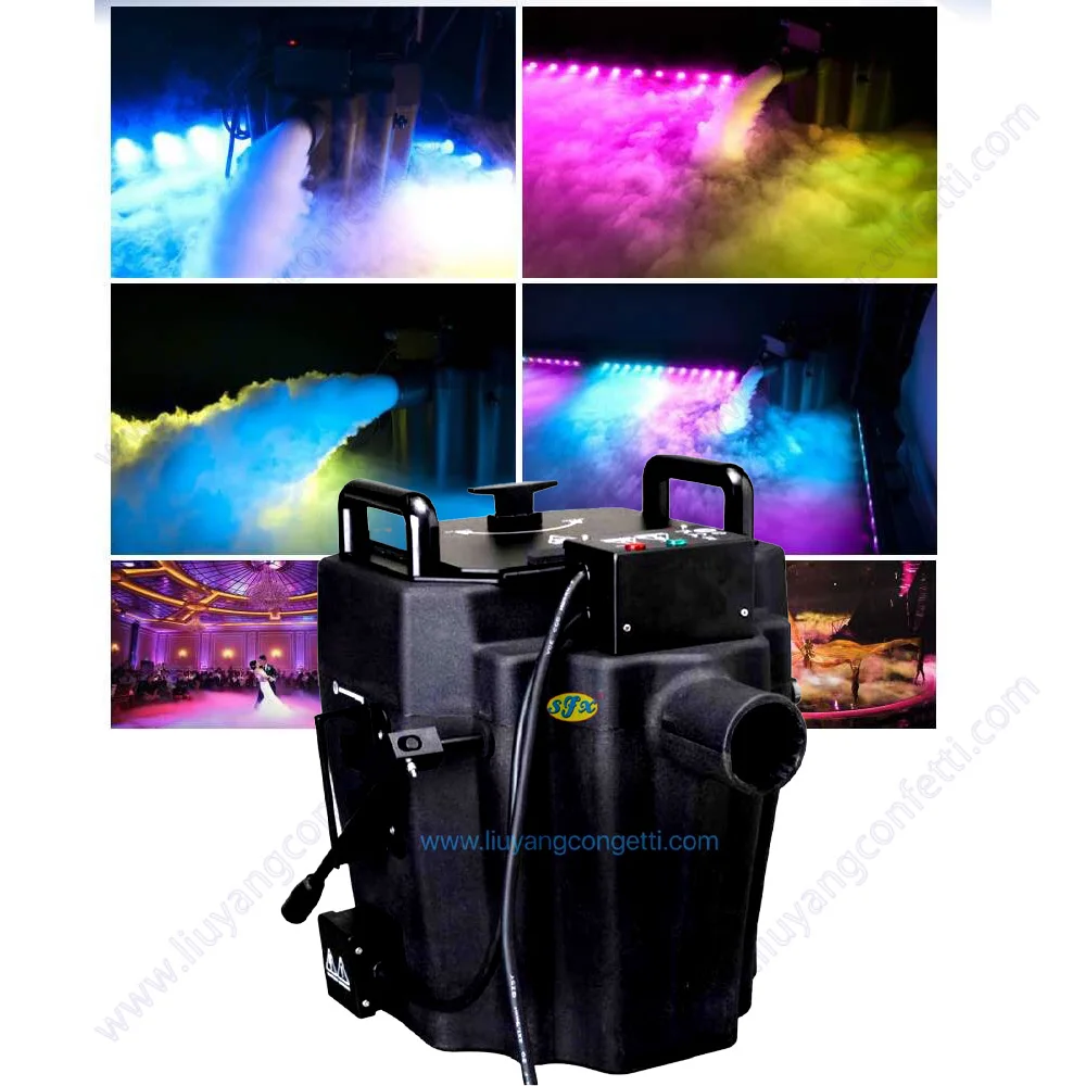 DJ Stage Effect Dry Ice Machine 3500w Low Smoke Machine Fog Wedding Party Mariage  Anniversary  Grand Event First Dance Bride FX