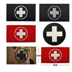 Colore nero Cross Rescue MEDIC Applique abbigliamento luminoso toppe rotonde per borse Doctor Out