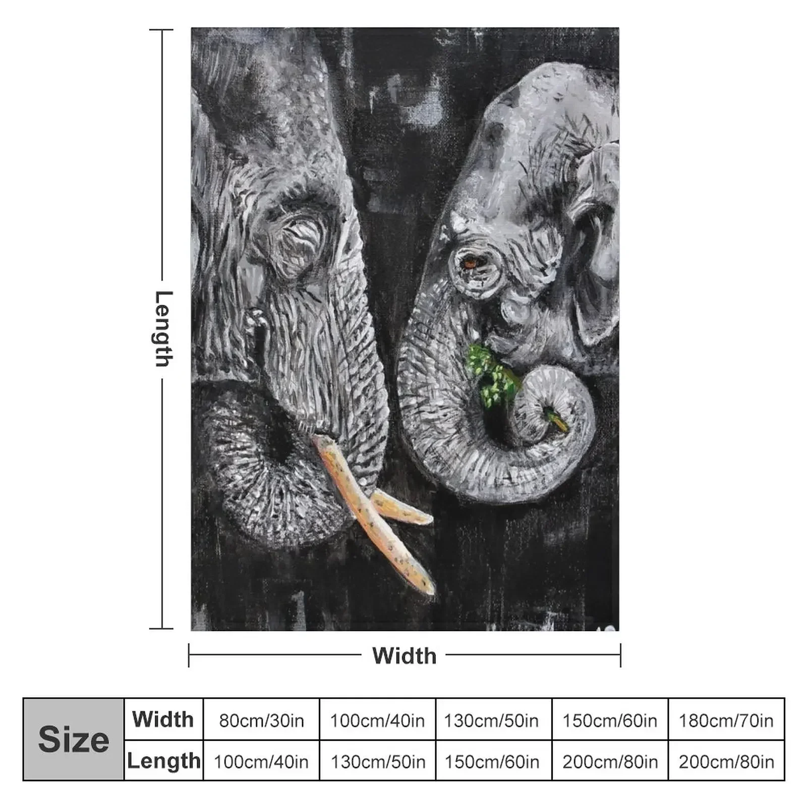 Elephant face to face Throw Blanket funny gift Luxury St Hair Sleeping Bag Blankets