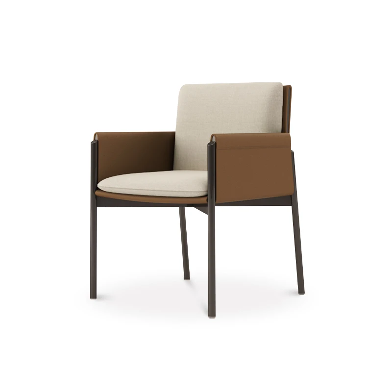 

Finici 2025 New Italian Leather Dining Chair Minimalist Luxury Backrest Chair