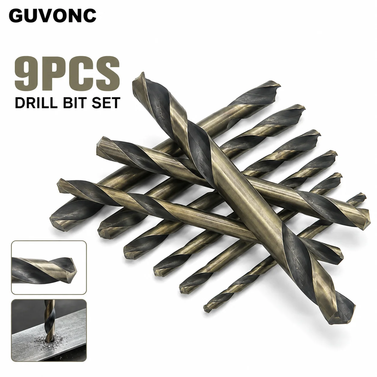 9PCS HSS Double‑End Drill Bit Kit 3‑6mm High Hardness Sharp Tip for Metal Woodworking Drilling