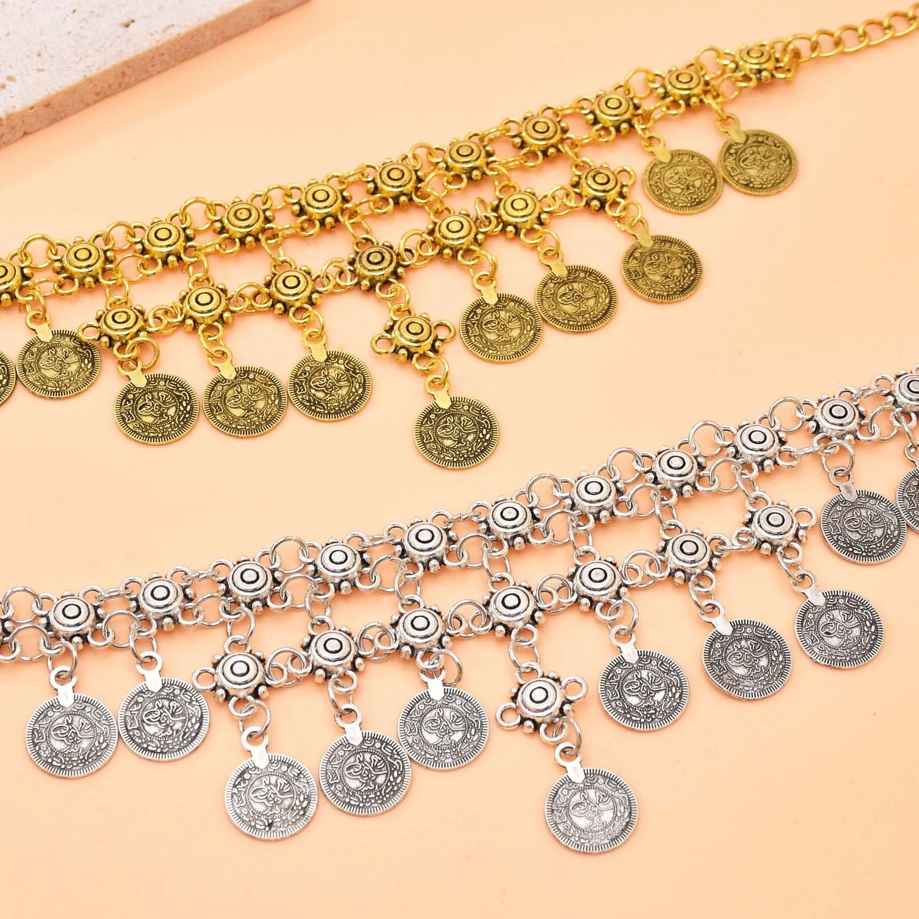 الغجر الأفغاني عملة شرابة قلادة للنساء التركية الغجر مهرجان الشاطئ عملة قلادة مخصص بوهو قلادة