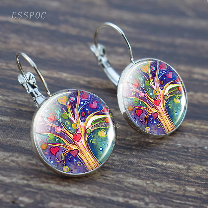 Fashion Earrings Tree of Life Silver Color France Earrings for Women Ear Hook Earrings Life Tree Jewelry Girl Gift Dropshipping