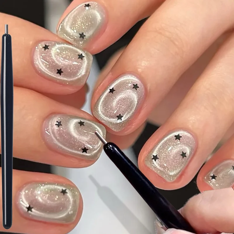 3D New Lollipop Vortex Cat Eye Nail Magnetic Pen Suck Rainbow Halo Vortex Nail Magnet Stick for Cat Eye Magnetic Gel Nail Polish view 3